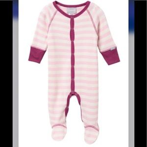 Coccoli Striped Button Down Raglan Footie